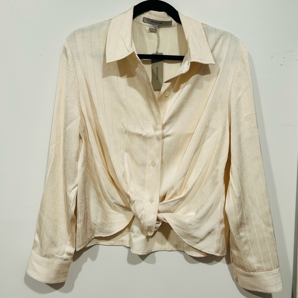 Hudson Jeans Cream Button Down Shirt - Picture 3 of 8